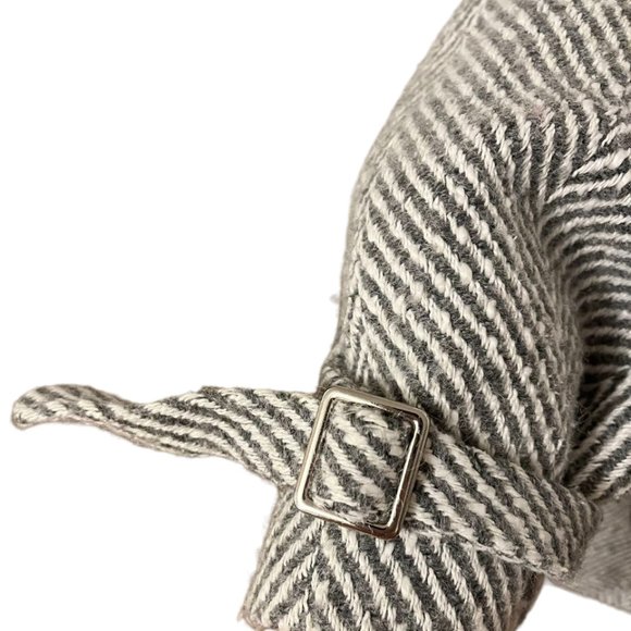 Macy Mccoy Wool White+Gray Stripe Oversize Coat Fits (S-L) - Picture 4 of 6